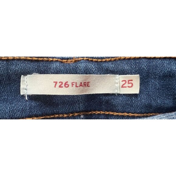 Levis 726 Flare Jeans Size 25 Womens Blue Denim Water - Picture 9 of 11